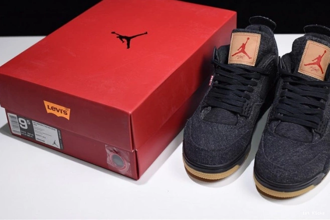 1st Kicks Shoes 4 Air Levi's Jordan 'black' AO2571-001 x 0823